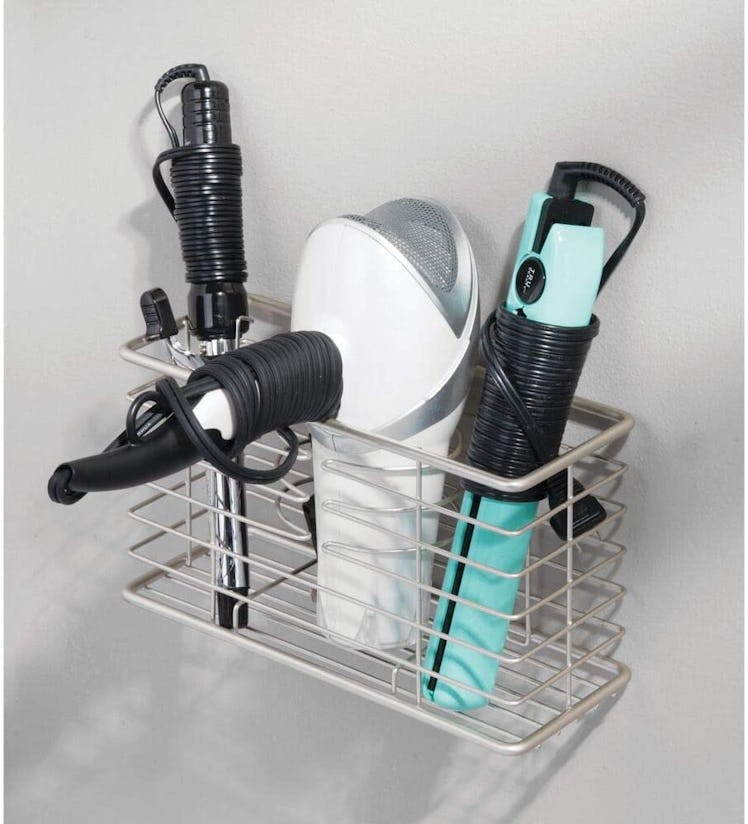 mDesign Wall-Mounted Hair Tools Organizer