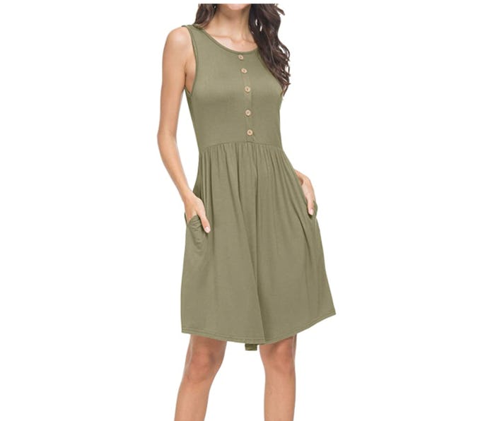 levaca Button Up Tank Dress