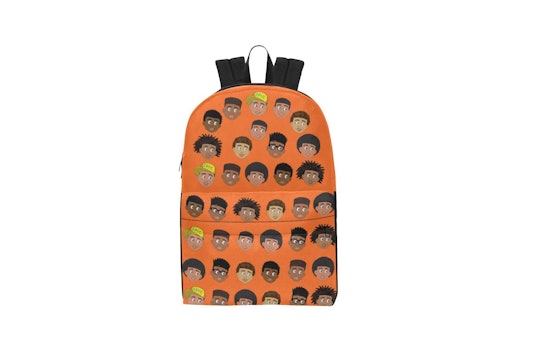 orange backpack from epic everyday with diverse characters
