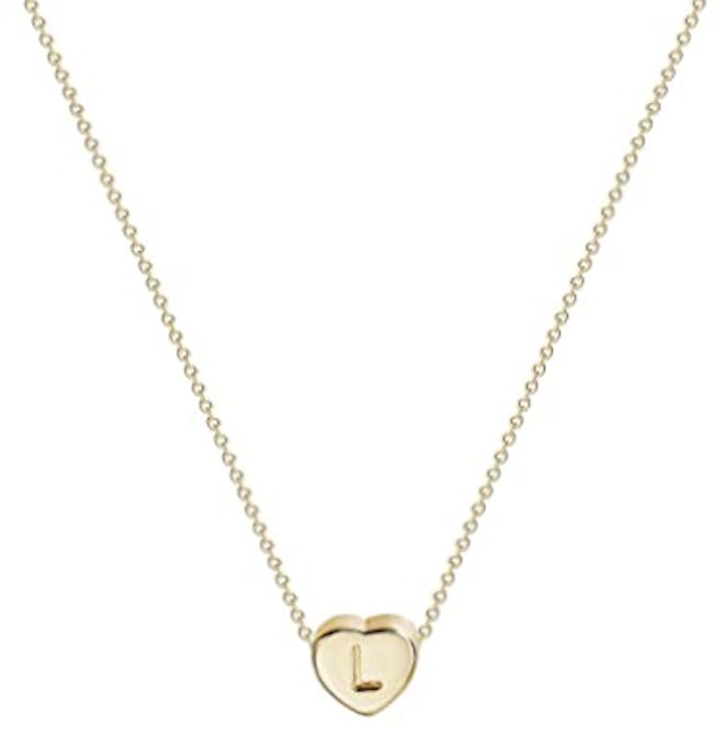 Fettero Personalized Letter Heart Necklace