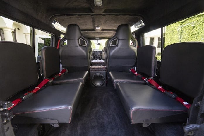 The interior of an electric Defender.