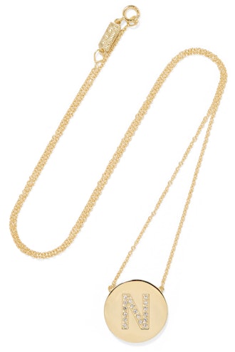 Letter 18-Karat Gold Diamond Necklace