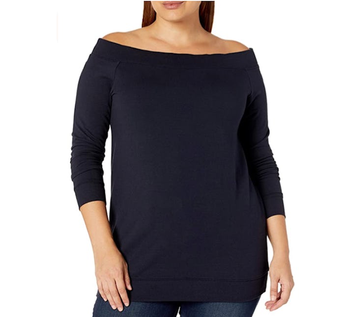 Daily Ritual Plus Size Modal Cold Shoulder Tunic