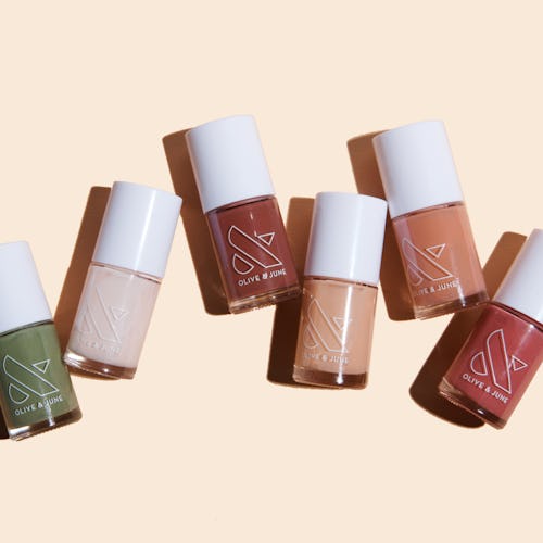 Olive & June's new fall 2020 nail polish collection features a newly trendy mossy green