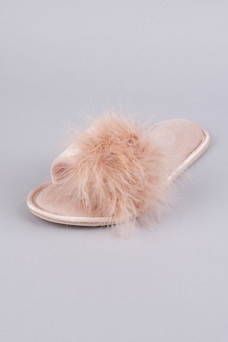 Feathered Slide Slippers