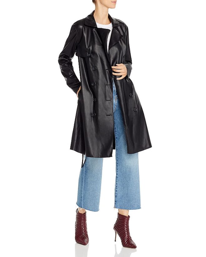 Faux Leather Trench Coat - 100% Exclusive