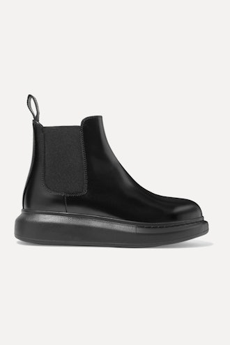 Glossed-Leather Exaggerated-Sole Chelsea Boots