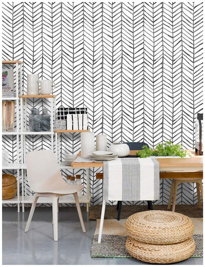 HaokHome Modern Stripe Peel and Stick Wallpaper 