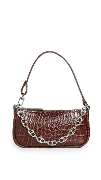 Mini Rachel Nutella Croco Embossed Bag