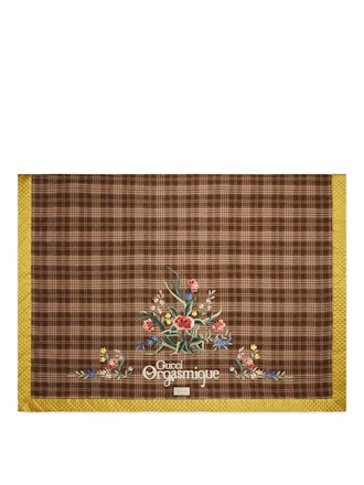 Wool Plaid Throw Blanket With Patches