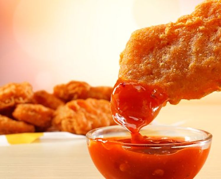 McDonald's new Spicy Chicken McNuggets can be paired with a new spicy dipping sauce.