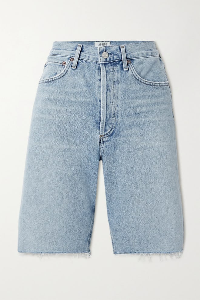 '90s frayed denim shorts