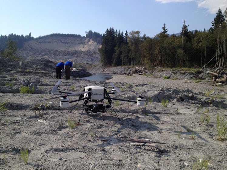 A small drone that was part of a study from Murphy and her team at CRASAR.