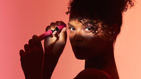 Kosas' new The Big Clean Mascara on model.