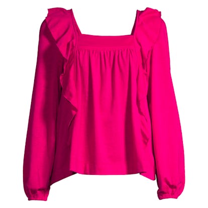 Square Neck Ruffle Top
