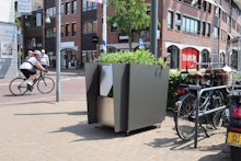 The planter-style GreenPee urinal on the streets of Amsterdam