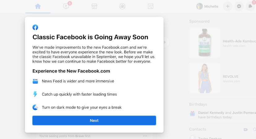 Facebook's classic design is going away. Here's what to know about Facebook's 2020 design.