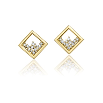 FLOATING DIAMOND FRAME STUDS