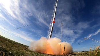 A close-up of the Skyrora Micro's recent launch in Iceland.