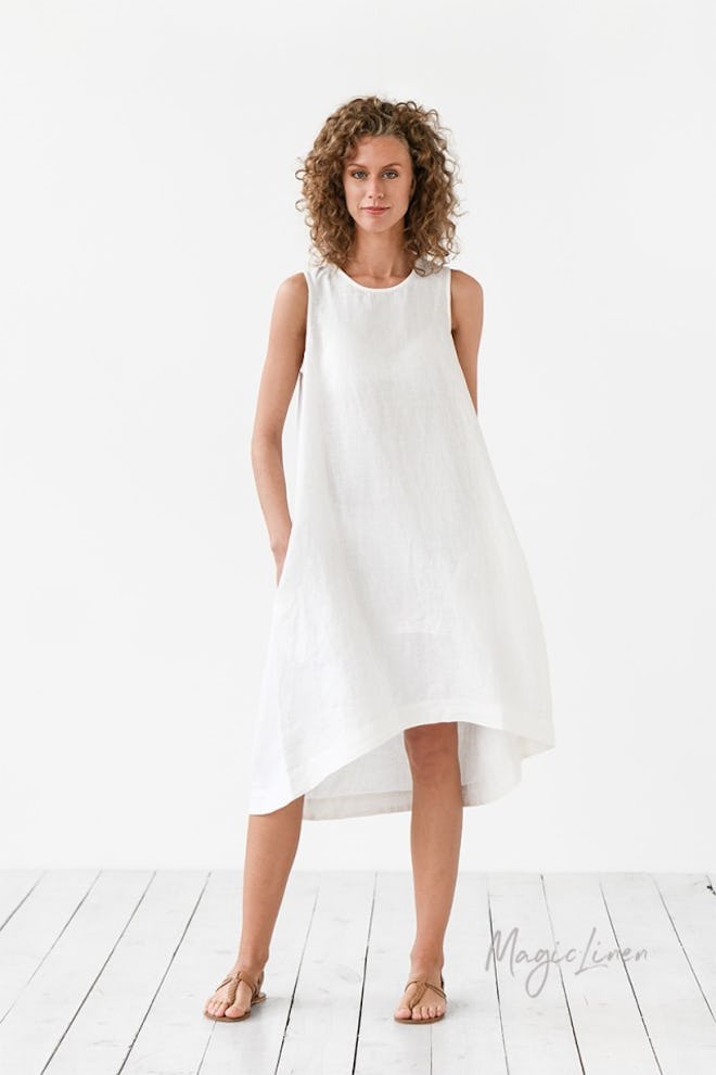 Asymmetric Linen Dress Toscana