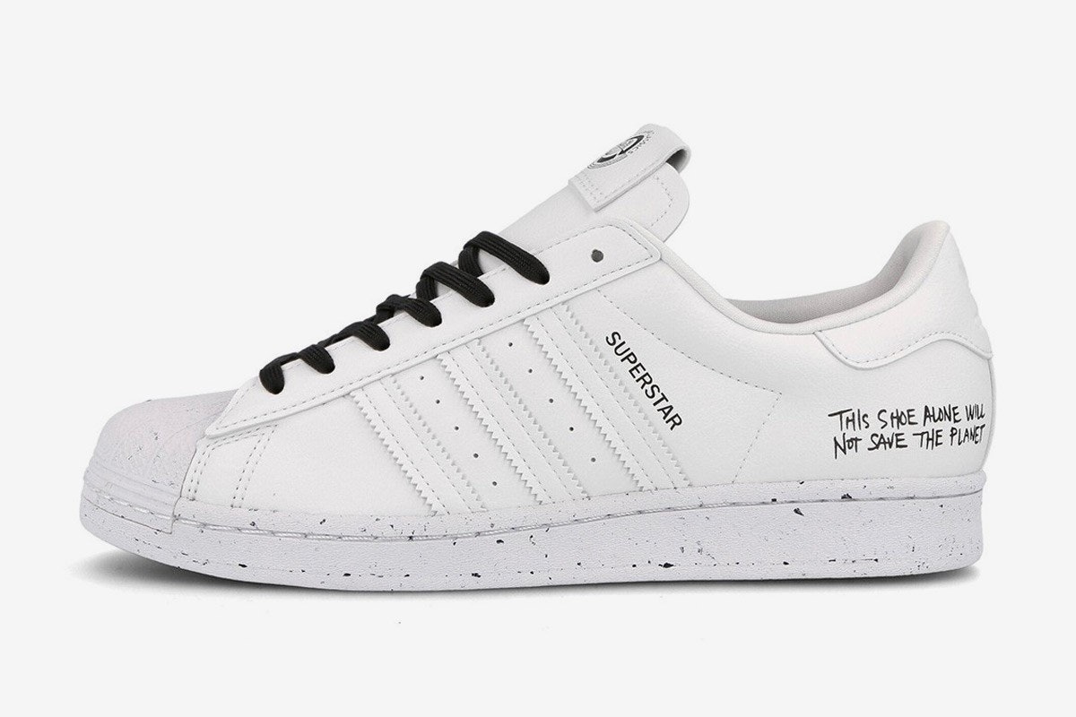 adidas superstar this shoe alone will not save the planet