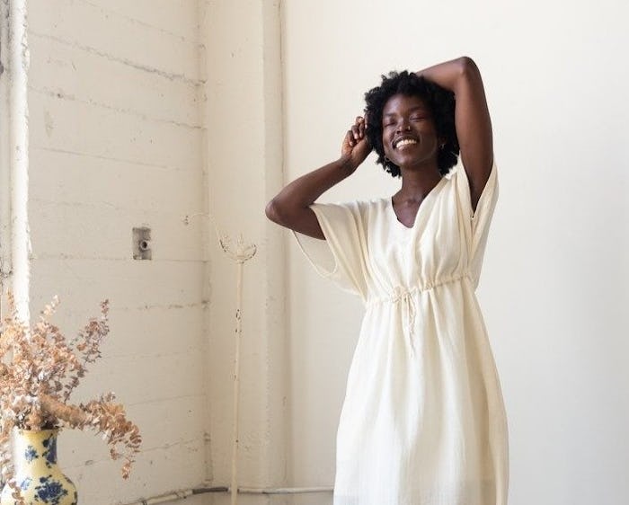 woman wearing white dress