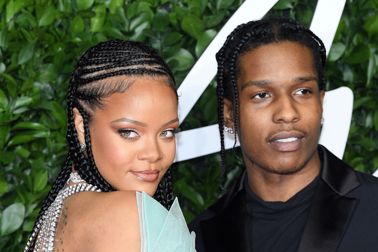 Rihanna and ASAP Rocky arrive at The Fashion Awards 2019 held at Royal Albert Hall on December 02, 2...