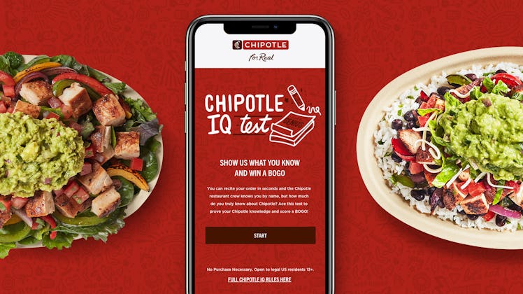 Chipotle is giving customers the chance to score a BOGO promo with their new IQ test. 