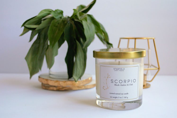 Scorpio | Black Amber & Oak | Zodiac Natural Soy Candle