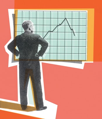 Man standing in front of a chart.
