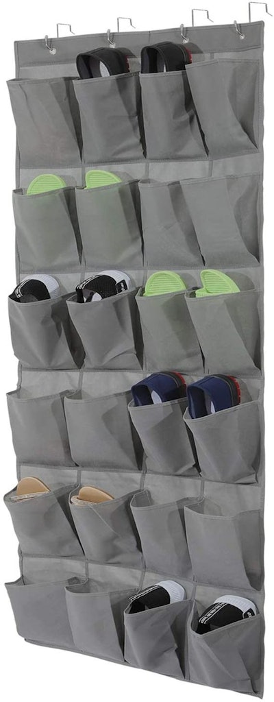 Over The Door Shoe Organizer, Hanging Shoe Rack for Closet Shoes Storage with 24 Large Pockets