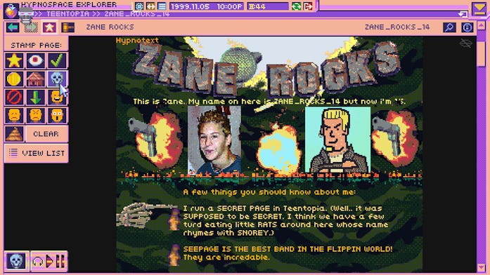 A screenshot of Hypnospace Outlaw.
