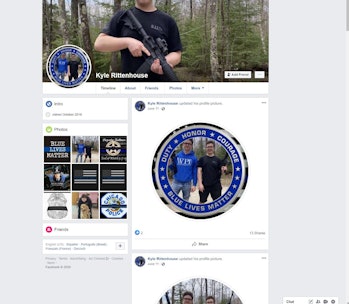 Kyle Rittenhouse's Facebook page, filled with pro-police content and photos of weapons.