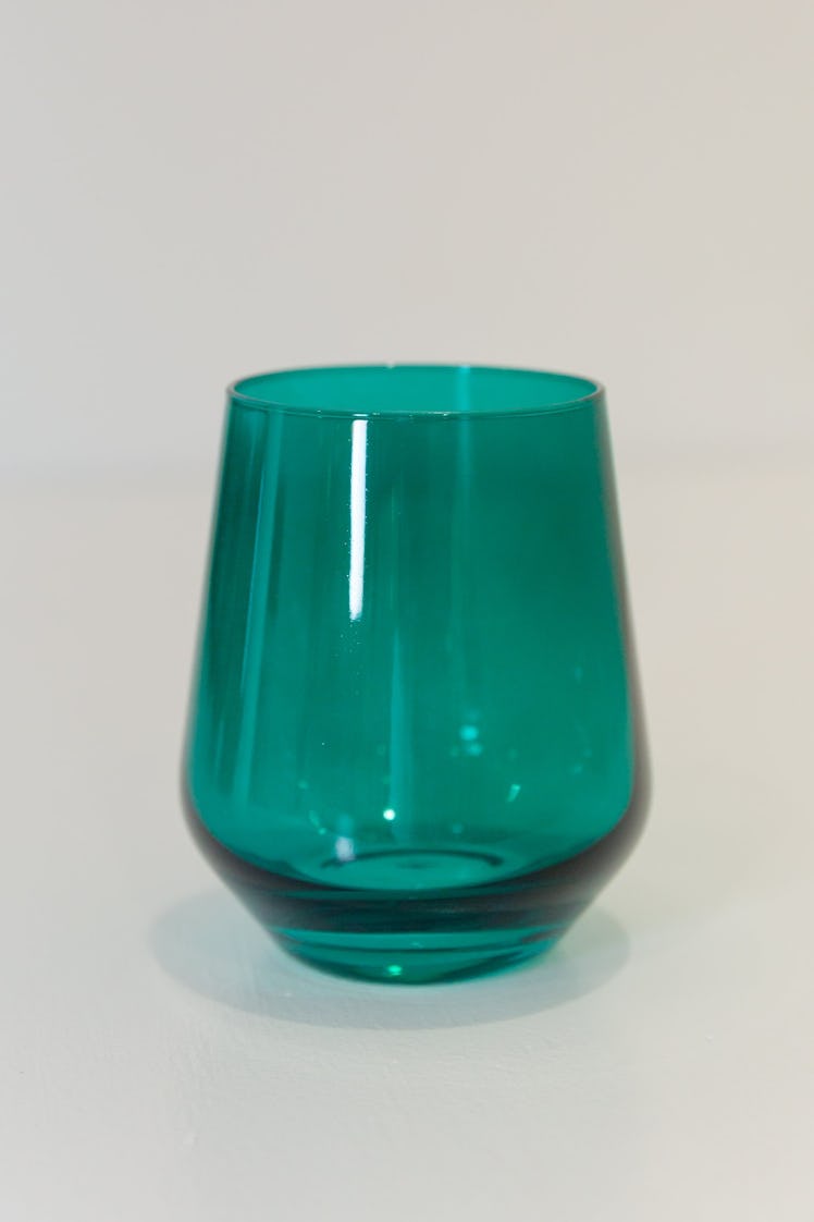 Estelle Colored Wine Stemless — Set of 6 (Emerald Green)