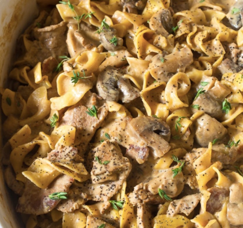 Slow Cooker Beef Stroganoff is an easy back to school recipe