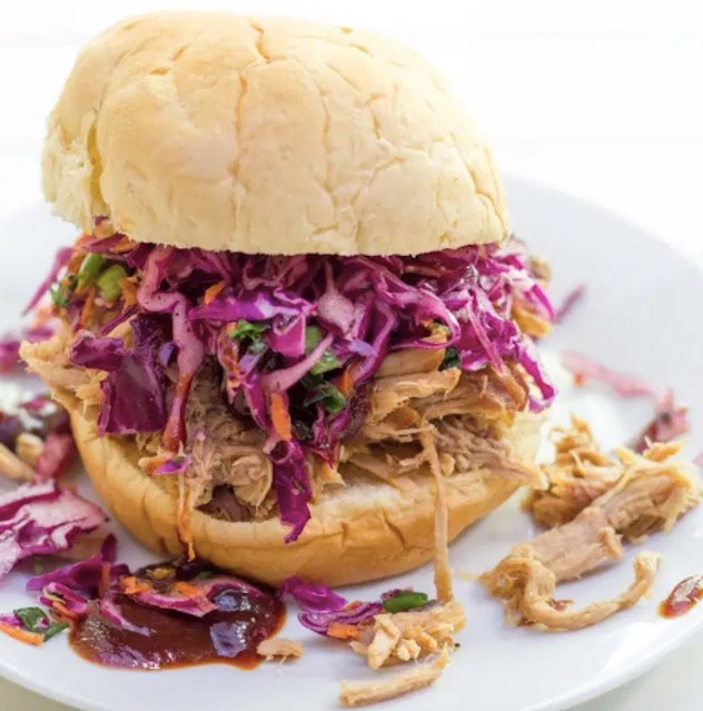 Pulled pork sandwiches made in the slow cooker