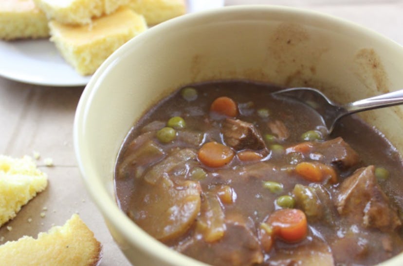 Crock pot beef stew in the slow-cooker for a school night recipe