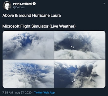 Microsoft Flight Simulator Twitter Hurricane Laura photos