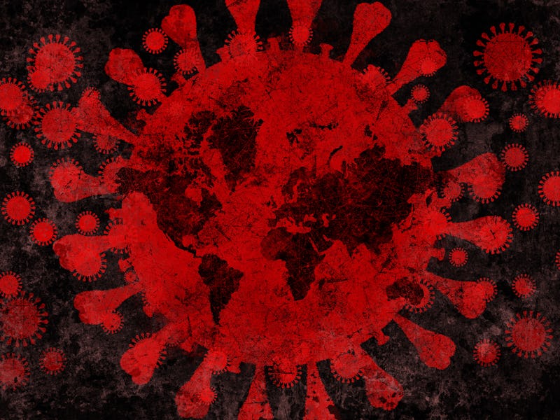 Coronavirus world map concept.