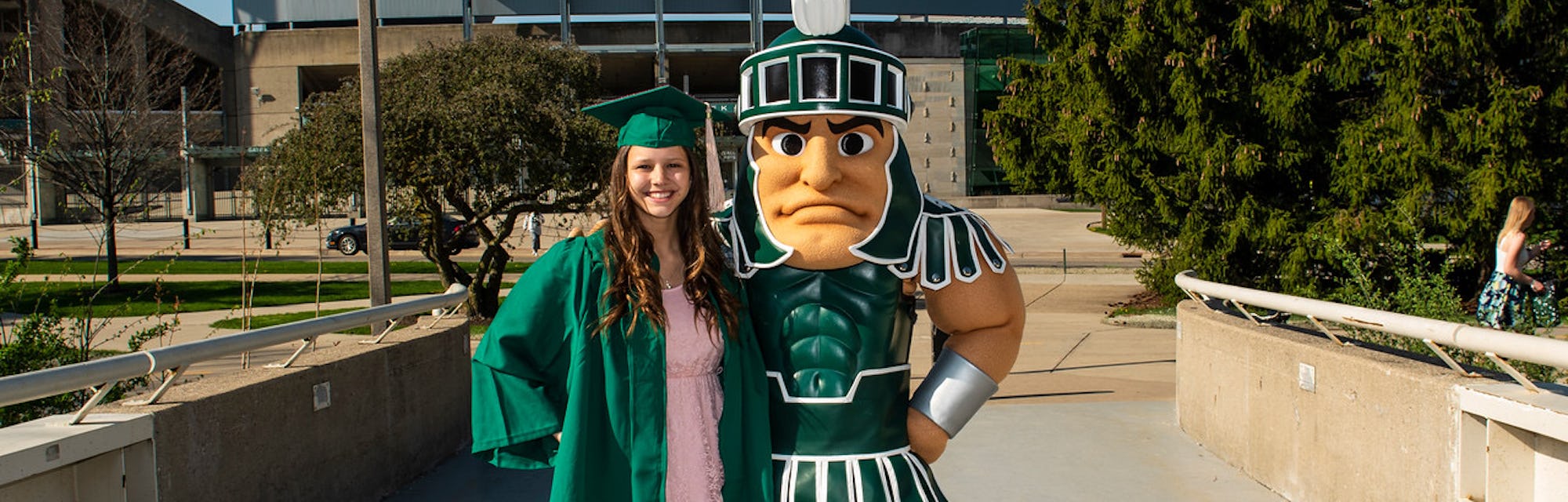 Nicole Niemiec and Michigan State's mascot, Sparty