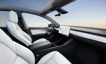 The Tesla Model Y interior.