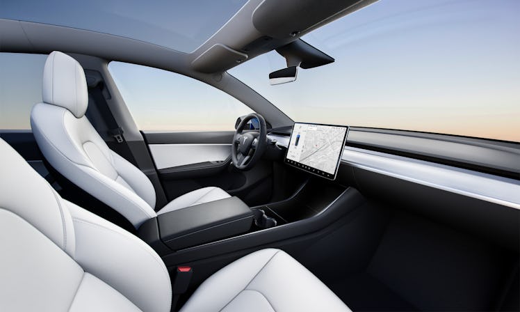 The Tesla Model Y interior.
