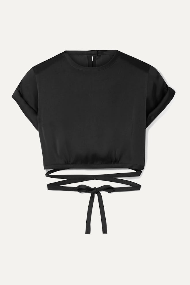 Le Club Cropped Satin Top