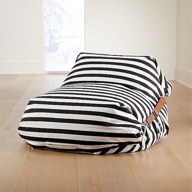 Adjustable Black and White Stripe Bean Bag Chair