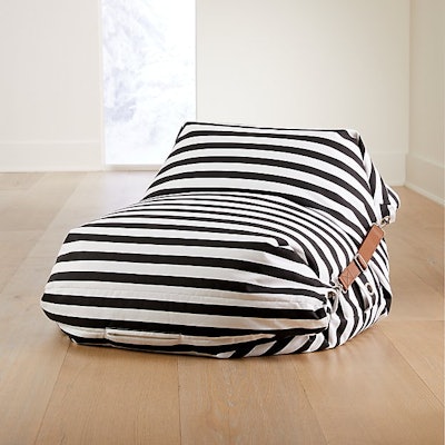 Adjustable Black and White Stripe Bean Bag Chair