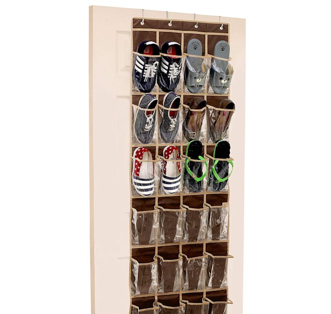 SimpleHouseware Crystal Clear Over The Door Hanging Shoe Organizer