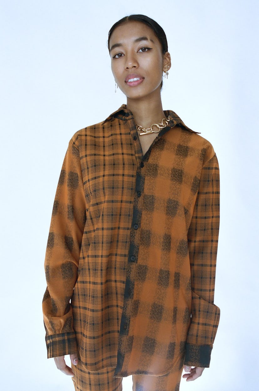 Baggy Double Plaid Top