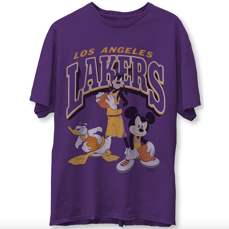 Men's Los Angeles Lakers Junk Food Purple Disney Mickey Squad T-Shirt