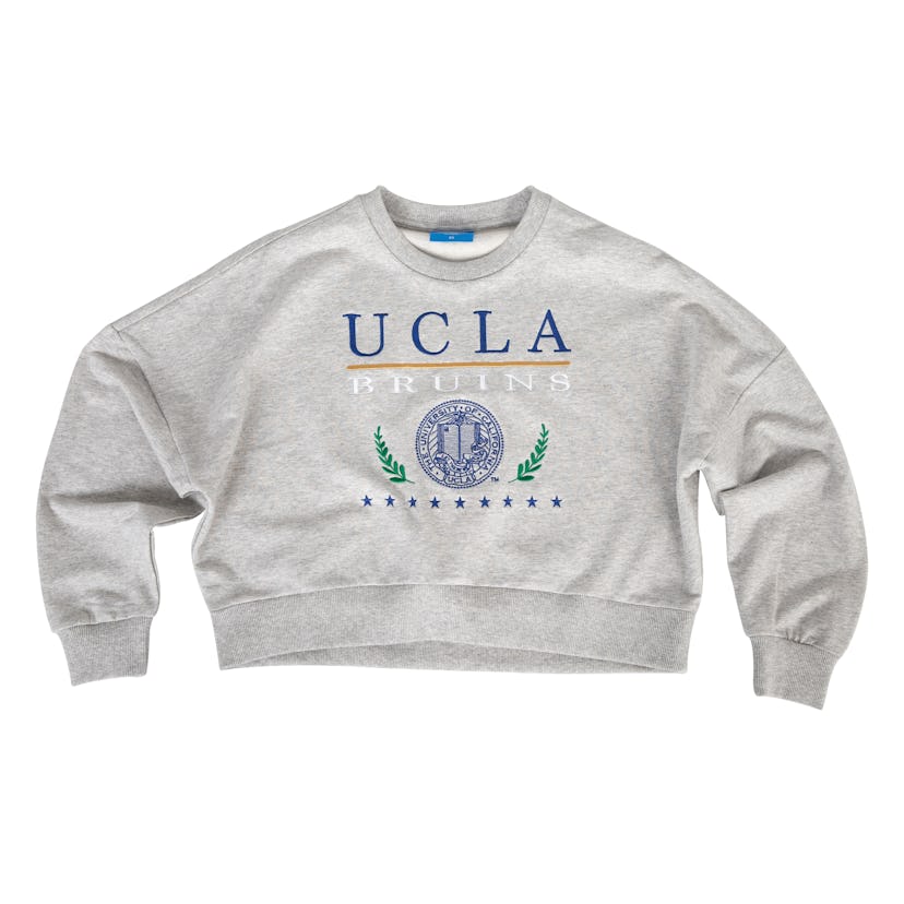 UCLA VINTAGE PUFF CROPPED SWEATER GREY