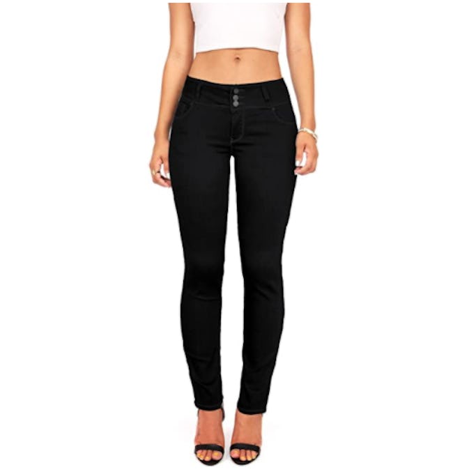 Wax Mid Rise Skinny Jeans